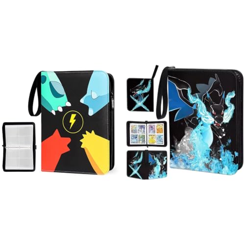 PATPAT® Trading Card Binder Combo for 400 Pokémon Cards, Cartoon Prints, Zipper Album Holder, Charizard X, Multicolor, Collection Bag for Kids, Journaling, Scrapbooking, DIY, Crafts, Planners PATPAT® Trading Card Binder Combo for 400 Pokémon Cards, Cartoon Prints, Zipper Album Holder, Charizard X, Multicolor, Collection Bag for Kids, Journaling, Scrapbooking, DIY, Crafts, Planners